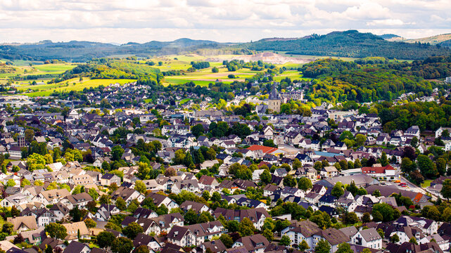 brilon germany from above in spring