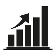 Growing bar graph with arrow