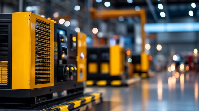 Industrial Power Backup Infrastructure Concept in Modern Facility with Equipment