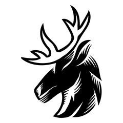 Obraz premium Deer antler tattoo detailed silhouette