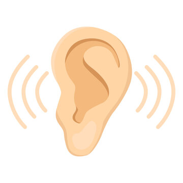 Ear earlobe sound illustration
