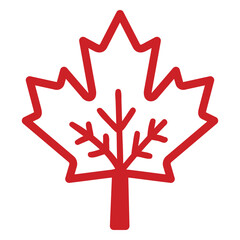 Fototapeta premium Maple leaf stroke