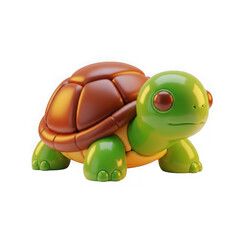 Obraz premium 3d rendered colorful turtle figurine