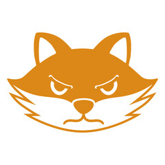 Fox angry head muzzle flat