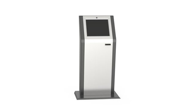Digital information kiosk on white background