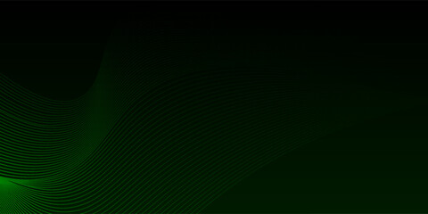 Dark abstract background with glowing wave. Shiny moving lines design element. Elegant dynamic wavy lines. Modern futuristic technology concept. Vector