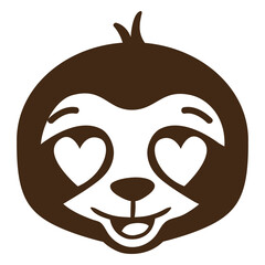 Obraz premium Sloth enamoured head muzzle flat