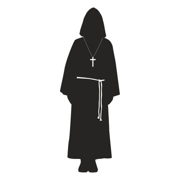 Monk priest cross belt detailed silhouette