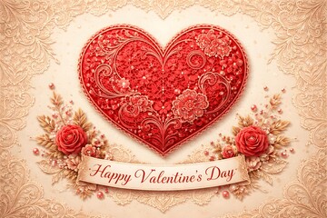 Happy Valentine's Day - Love and Affection Concept - Red and Pink Theme