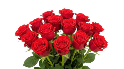 Fototapeta premium Fresh Red Roses Bouquet on Transparent PNG for Easter Day