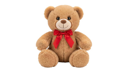 Obraz premium Teddy Bear with a Red Bowtie on Transparent Background PNG