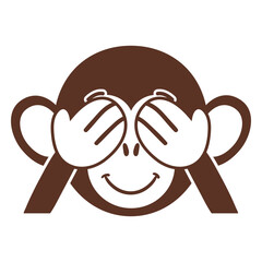 Monkey playful head muzzle flat