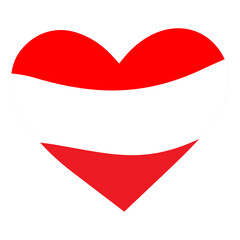 Austrian flag in the shape of a heart