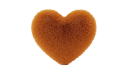 Fluffy Easter Heart Shape Isolated on Transparent PNG Image