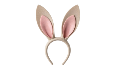 Bunny Ears Headband, Pink Inner Ear, Holiday Decoration on Transparent PNG