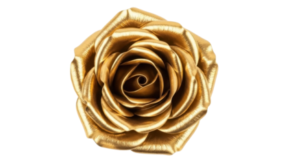 Golden Rose Bloom Close-Up on Transparent PNG Image