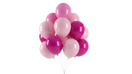 Pink Balloons Bunch Floating on a Transparent PNG Image