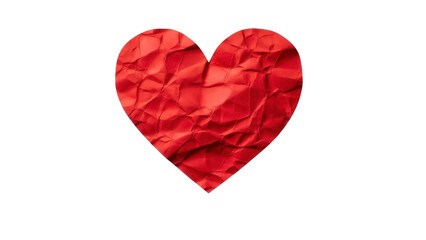 Fototapeta premium Textured Red Paper Heart on a Transparent Background PNG