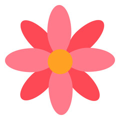 Pink red flower flat