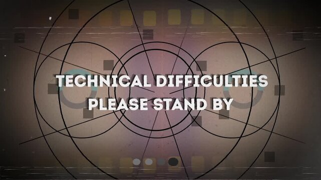 Technical difficulty on television screen, please stand by on vintage television screen. Suitable for presentations on IT issues, downtime, broadcasting problems, and technical difficulties