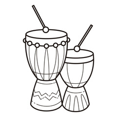 Fototapeta premium Kwanzaa symbols drums stroke