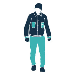 Obraz premium Winter man jacket hat character