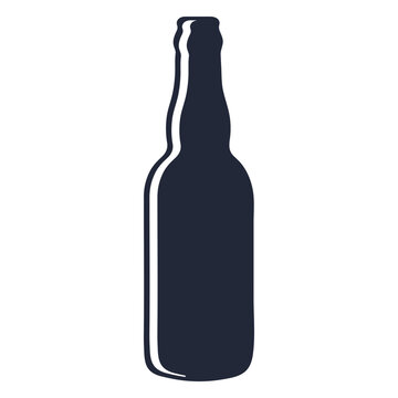 Long neck beer bottle silhouette