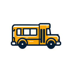 A vibrant yellow school bus parked on a sunny street with children playing nearby