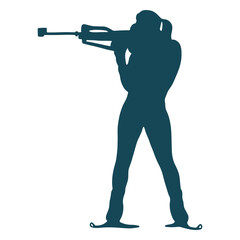 Fototapeta premium Biathlonist silhouette shooting