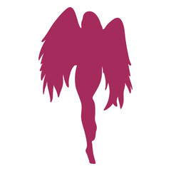 Fototapeta premium Pink angel silhouette