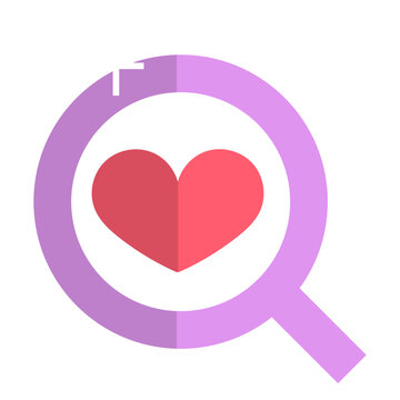 Pink magnifying glass icon