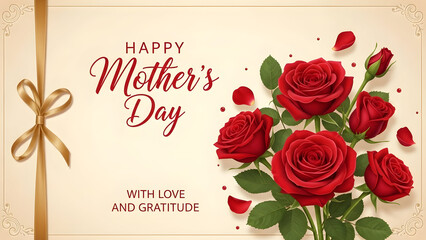 Happy mother's day greeting card with roses