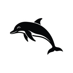 Obraz premium Dolphin Jump Logo Icon Vector Illustration