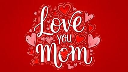 Mother's day greeting with hearts