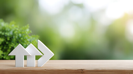 Business Direction Concept with Forward Arrows on Desk