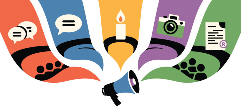 Modern board game cover design Amplify First Amendment Educational Board Game Concept