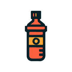 Vibrant orange sports bottle with a unique design, set against a plain white background