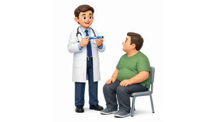 Weight loss consultation on glp-1 class drugs semaglutide and ozempic in a medical office environment