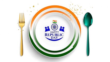 Republic day celebration with patriotic table setting and tricolor theme