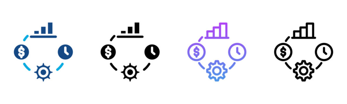 Effiency Icon Multiple Style Vector Illustration
