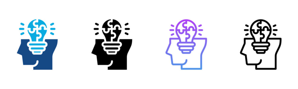 Creativity Icon Multiple Style Vector Illustration
