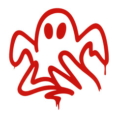 Fototapeta premium PNG Red graffiti ghost illustration