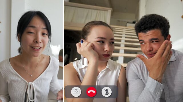 Students and teachers engage in a focused online call, displaying various expressions of concentration. It's a lively interaction as they navigate their lessons together.