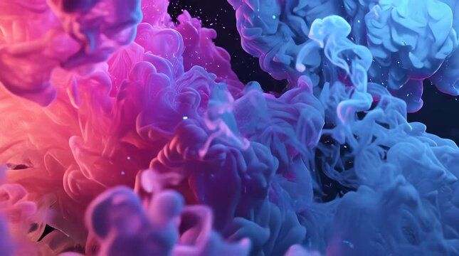 Vibrant Abstract Ink Cloud Colors in Motion.