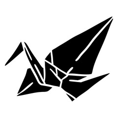 Obraz premium Origami crane black