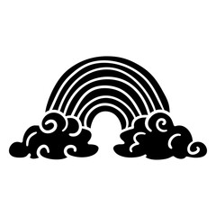 Obraz premium Beautiful rainbow black