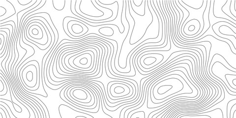 Fototapeta premium Abstract Topographic Contour Lines Background with Overlapping Elevation Curves and Black and White Topographic Map Abstract Pattern Vector illustration.