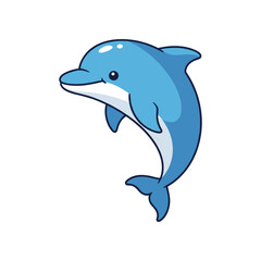 Obraz premium Playful dolphin swimming in clear blue water, showcasing its agility and grace