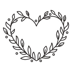 Obraz premium Flower wreath small leaves simple stroke