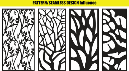 And seamless tree branch patterns on background branches leaves